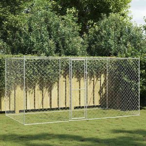 Kutyaketrec Ezüst 400 x 200 x 200 cm Horganyzott acél