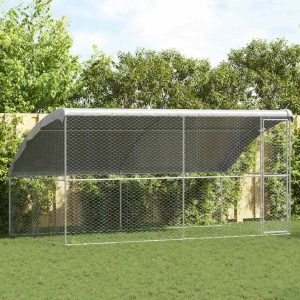 Kutyaház 2 db Ezüst 4 x 2 x 2 m Horganyzott acél