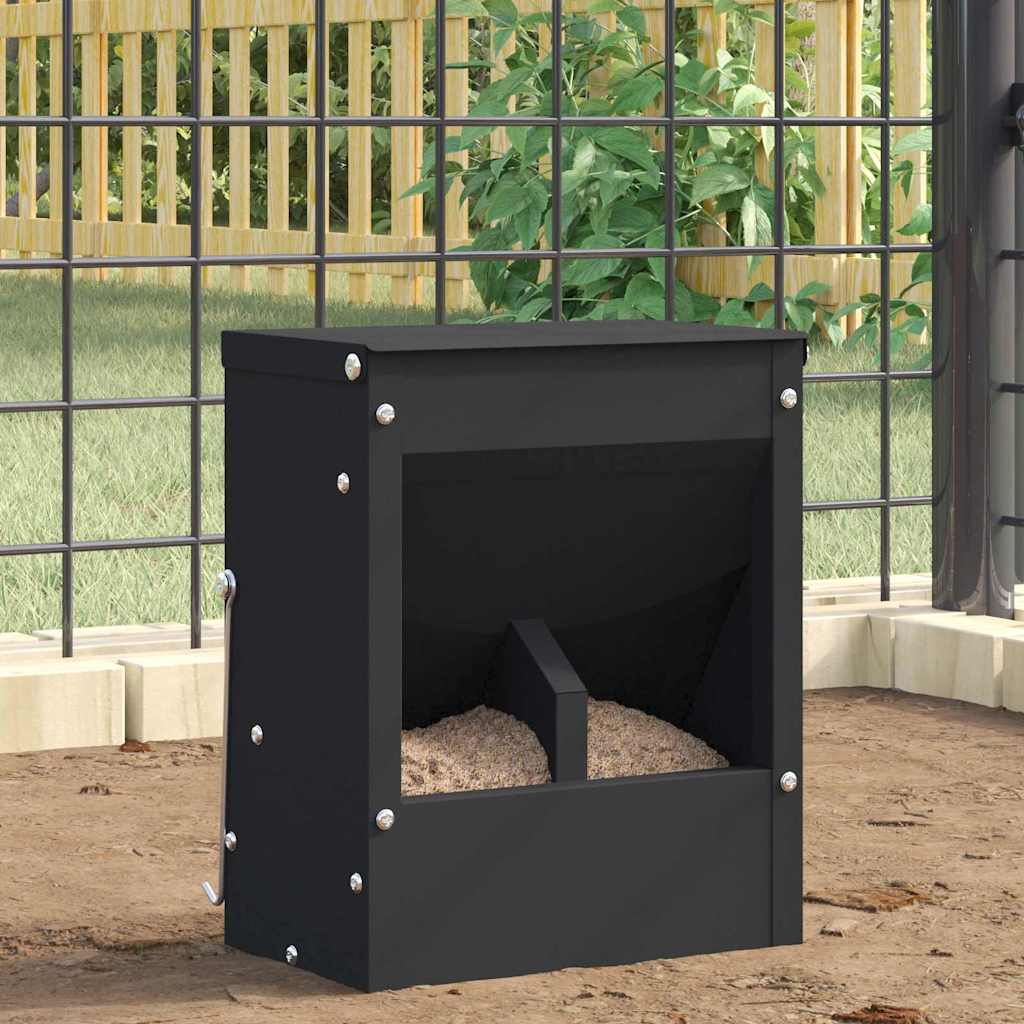 Nyúl Etető Fekete 20 x 12,5 x 25 cm 3 kg Hidegen Hengerelt Acél