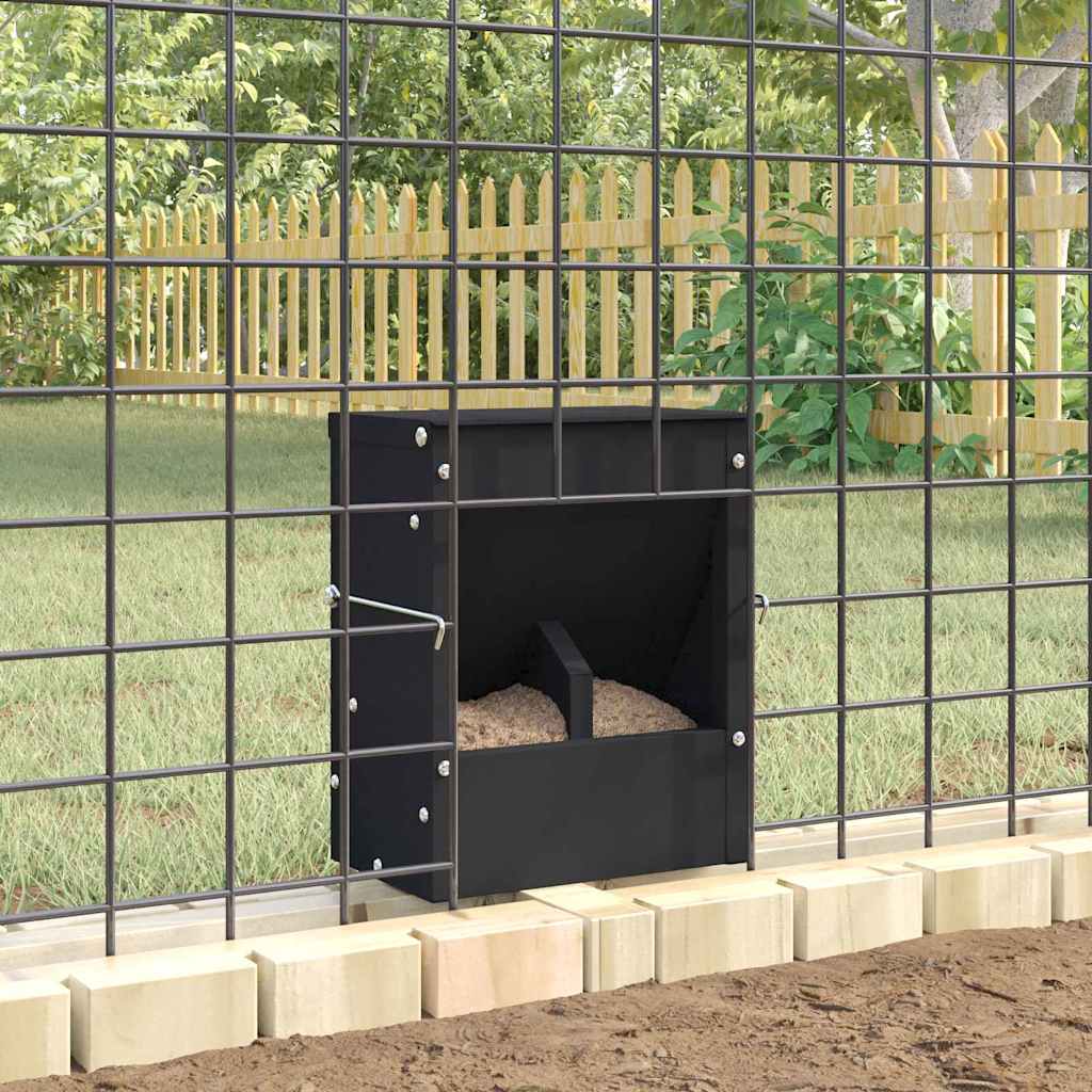 Nyúl Etető Fekete 20 x 12,5 x 25 cm 3 kg Hidegen Hengerelt Acél - Image 4