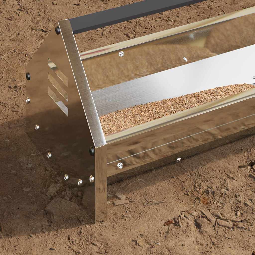 Csirke Etető Tál Ezüst 108 x 20,5 x 20 cm 5 kg Horganyzott Acél - Image 4