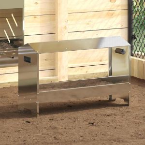 Csirke Etető Tál Ezüst 81 x 32 x 53,5 cm Horganyzott acél