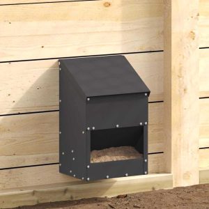 Csirke etető Fekete 21 x 16 x 33 cm 3 kg Hidegen Hengerelt Acél