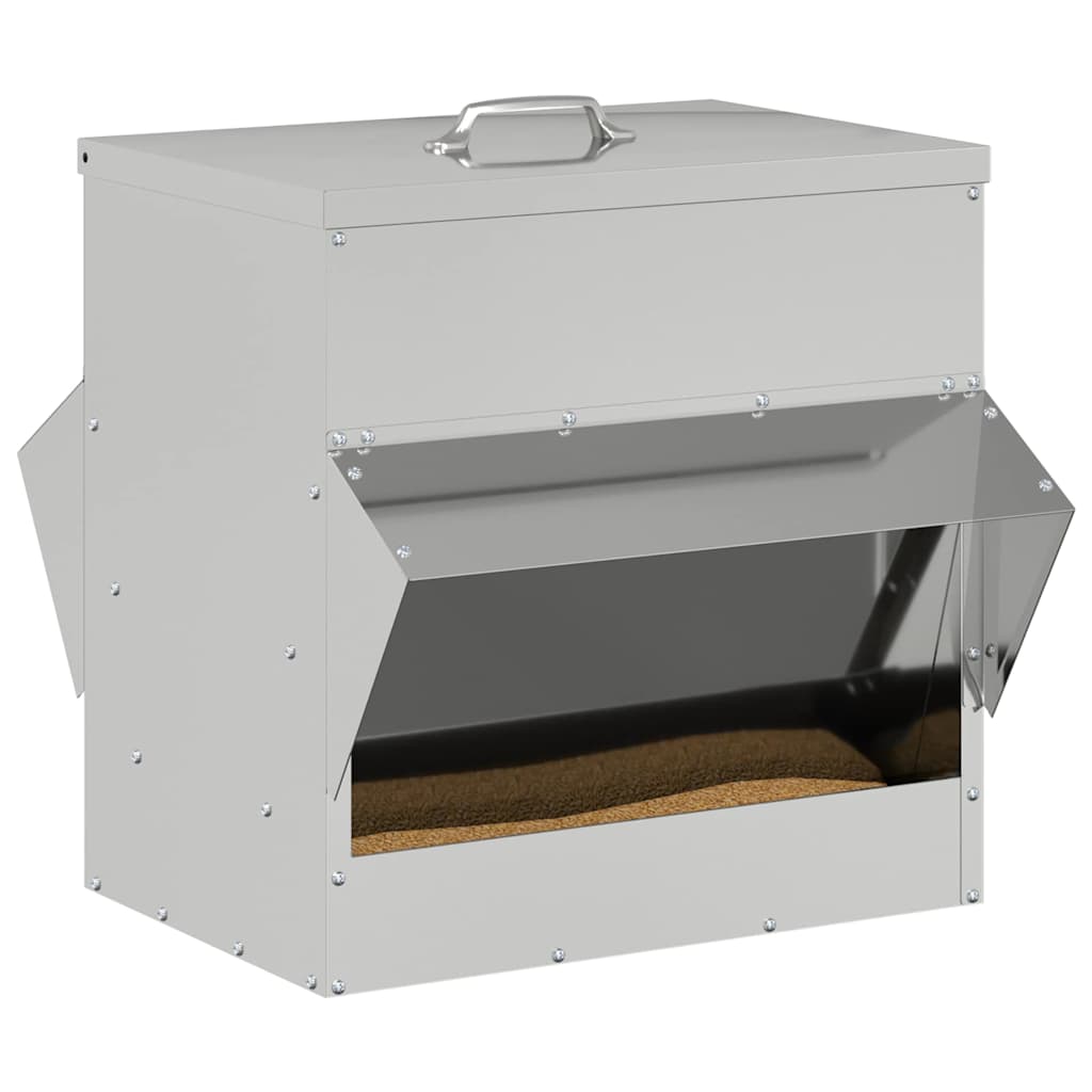 Csirke etető Ezüst 40,5 x 45 x 41 cm 20 kg Horganyzott Acél - Image 3