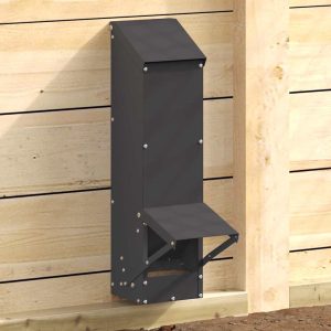 Csirke etető Fekete 13 x 12 x 51 cm Hidegen Hengerelt Acél