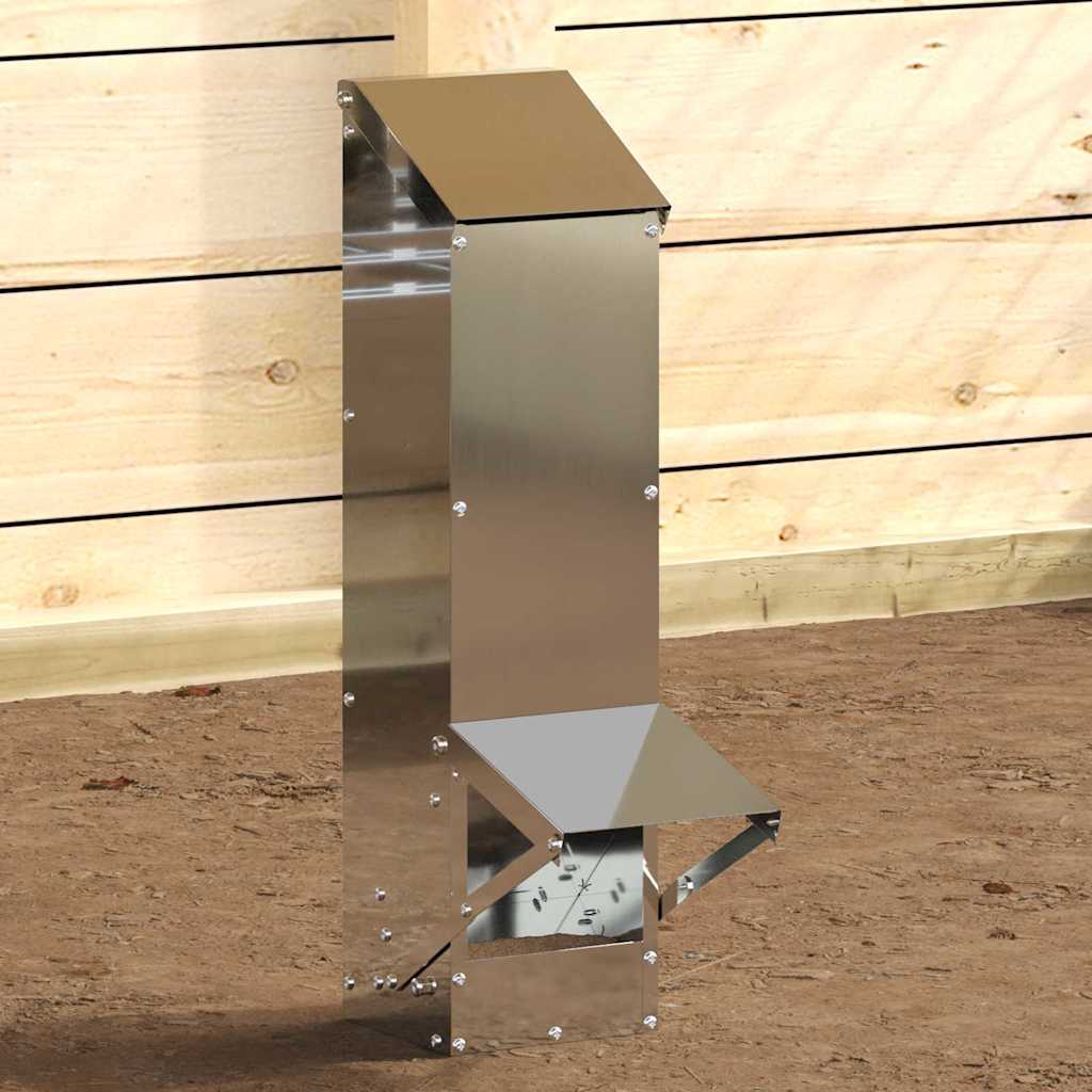 Csirke etető Ezüst 13 x 12 x 51 cm Horganyzott acél - Image 4