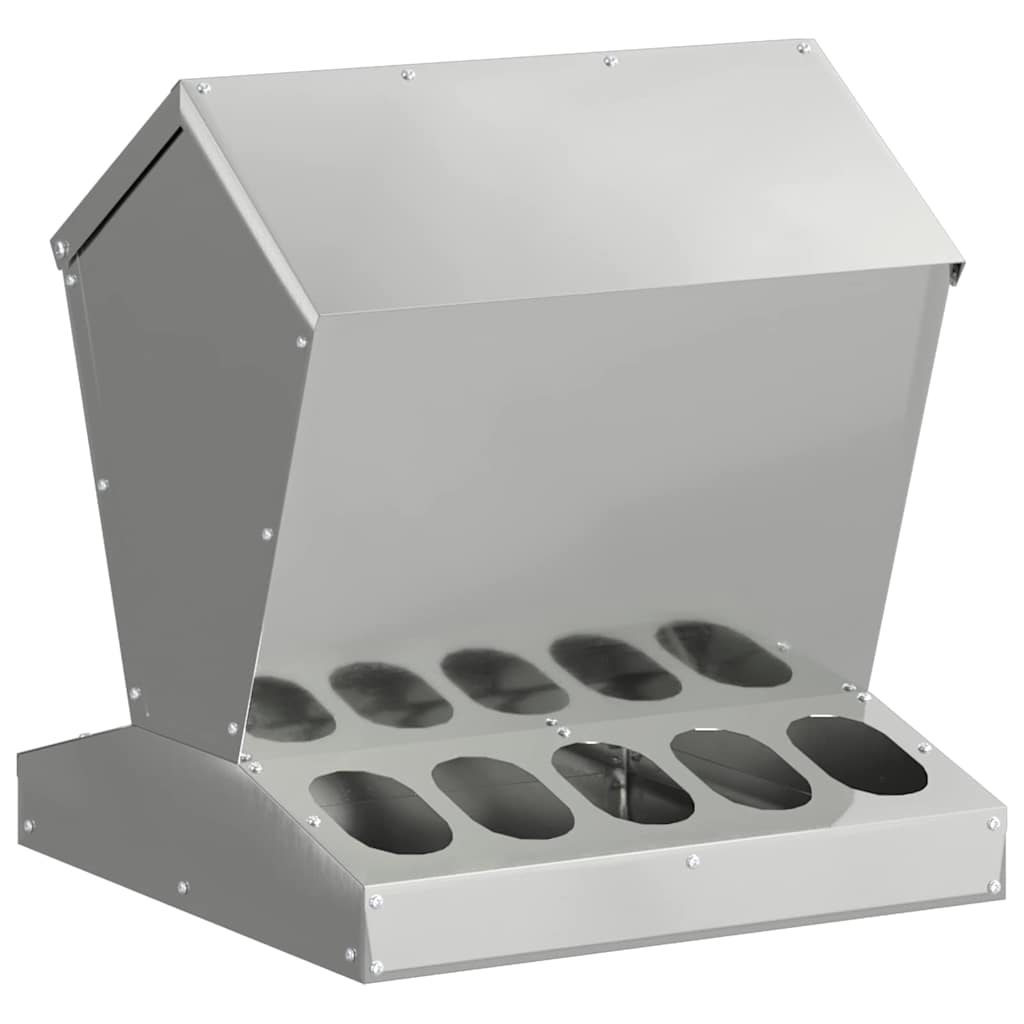 Csirke etető Ezüst 40 x 40 x 45 cm Horganyzott acél - Image 2