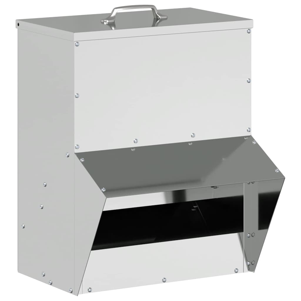 Csirke etető Ezüst 20 x 25 x 35 cm Horganyzott acél - Image 2