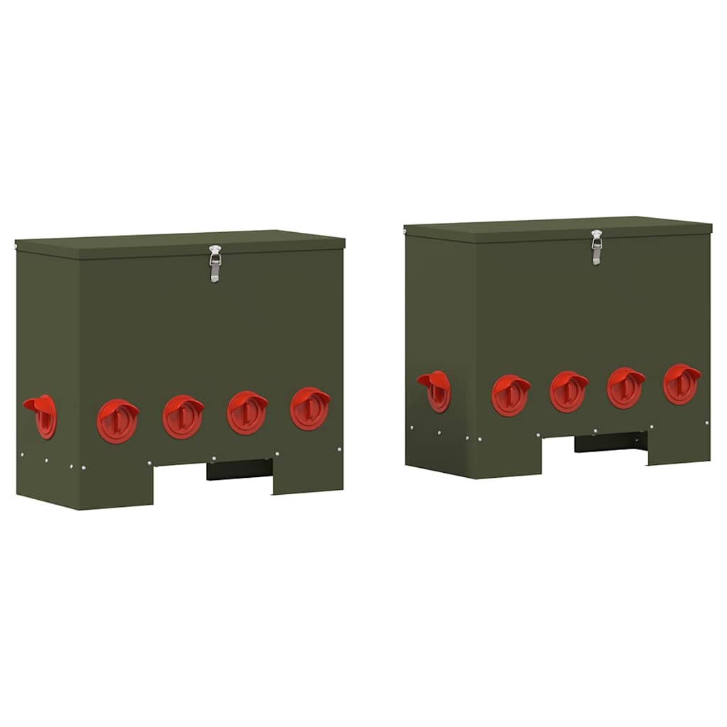 Csirke etető 2 Olajzöld 60,5 x 29 x 51 cm 25 kg - Image 2