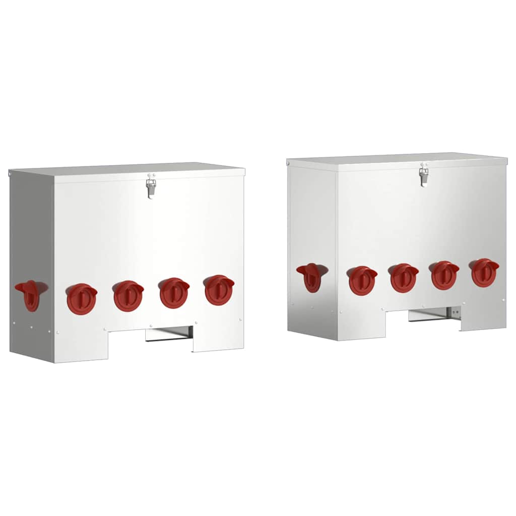 Csirke etető 2 Ezüst 60,5 x 29 x 51 cm 25 kg Horganyzott Acél - Image 2