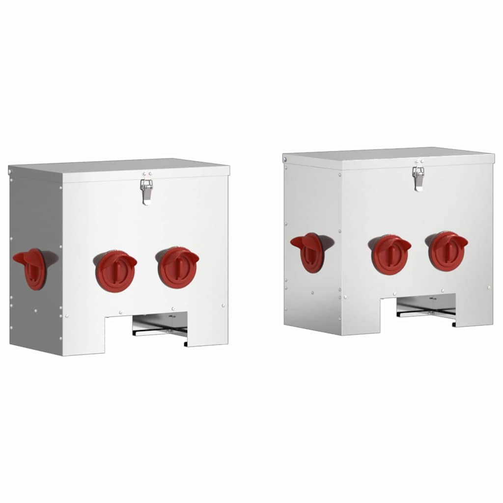 Csirke etető 2 Ezüst 40,5 x 25 x 38 cm 20 kg Horganyzott Acél - Image 2