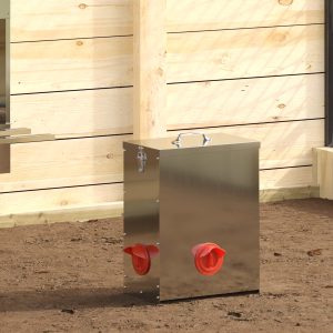 Csirke etető 2 Ezüst 32,5 x 20,5 x 43 cm 25 kg Horganyzott Acél