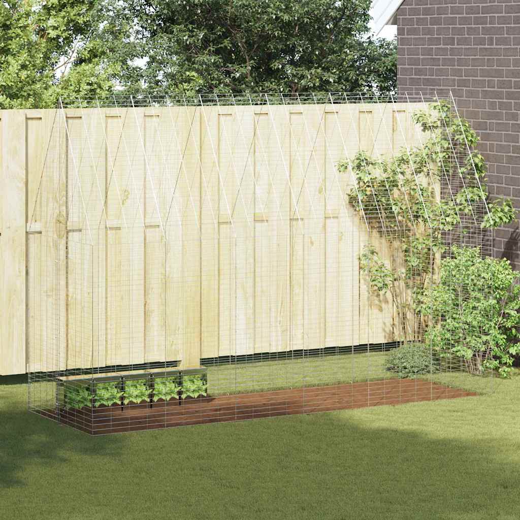 Nyúl Ketrec Ezüst 300 x 100 x 210 cm Horganyzott Acél