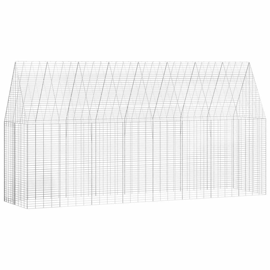 Nyúl Ketrec Ezüst 400 x 100 x 210 cm Horganyzott Acél