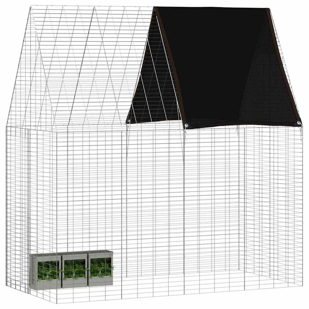 Nyúl Ketrec Ezüst 200 x 100 x 210 cm Horganyzott Acél - Image 3