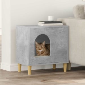Macska Ház Betonszürke 51 x 30 x 52 cm Szerelt Fa
