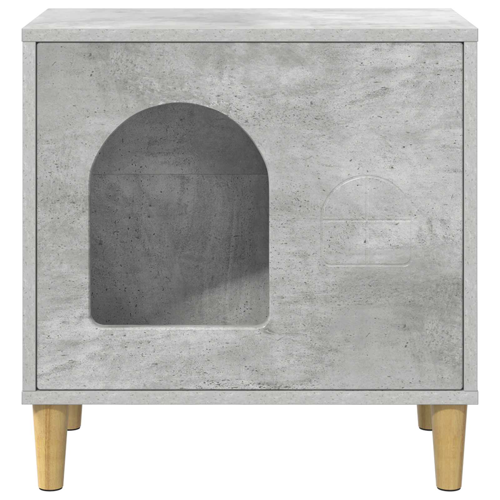 Macska Ház Betonszürke 51 x 30 x 52 cm Szerelt Fa - Image 5