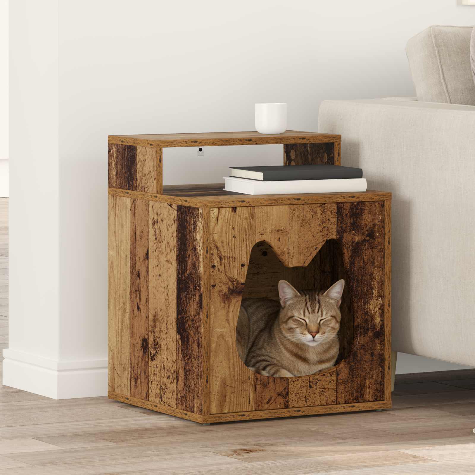 Macska Ház Antik Fa 42,5 x 40 x 53,5 cm Szerelt Fa