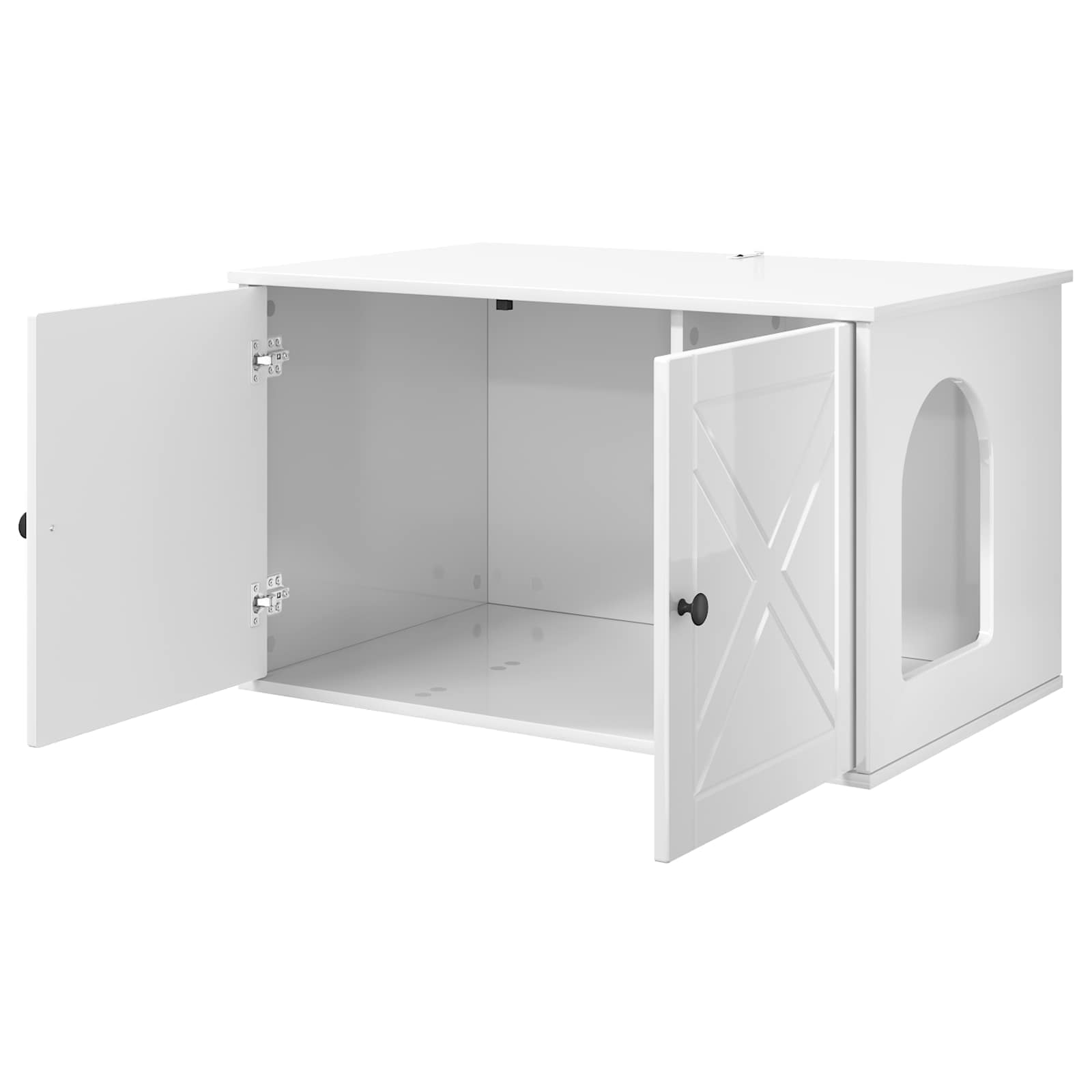 Macska Ház Fényes Fehér 85 x 55 x 50,5 cm Szerelt Fa - Image 5