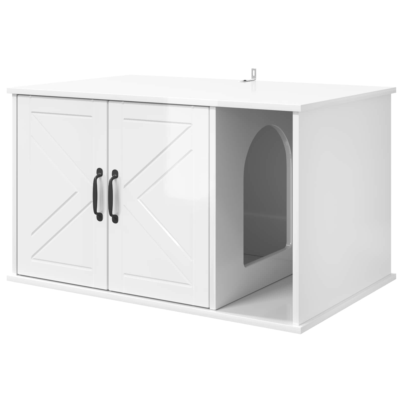 Macska Ház Fényes Fehér 85 x 55 x 50,5 cm Szerelt Fa - Image 2