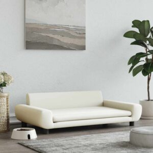 Krémszínű bársony kutyaágy 100 x 54 x 33 cm