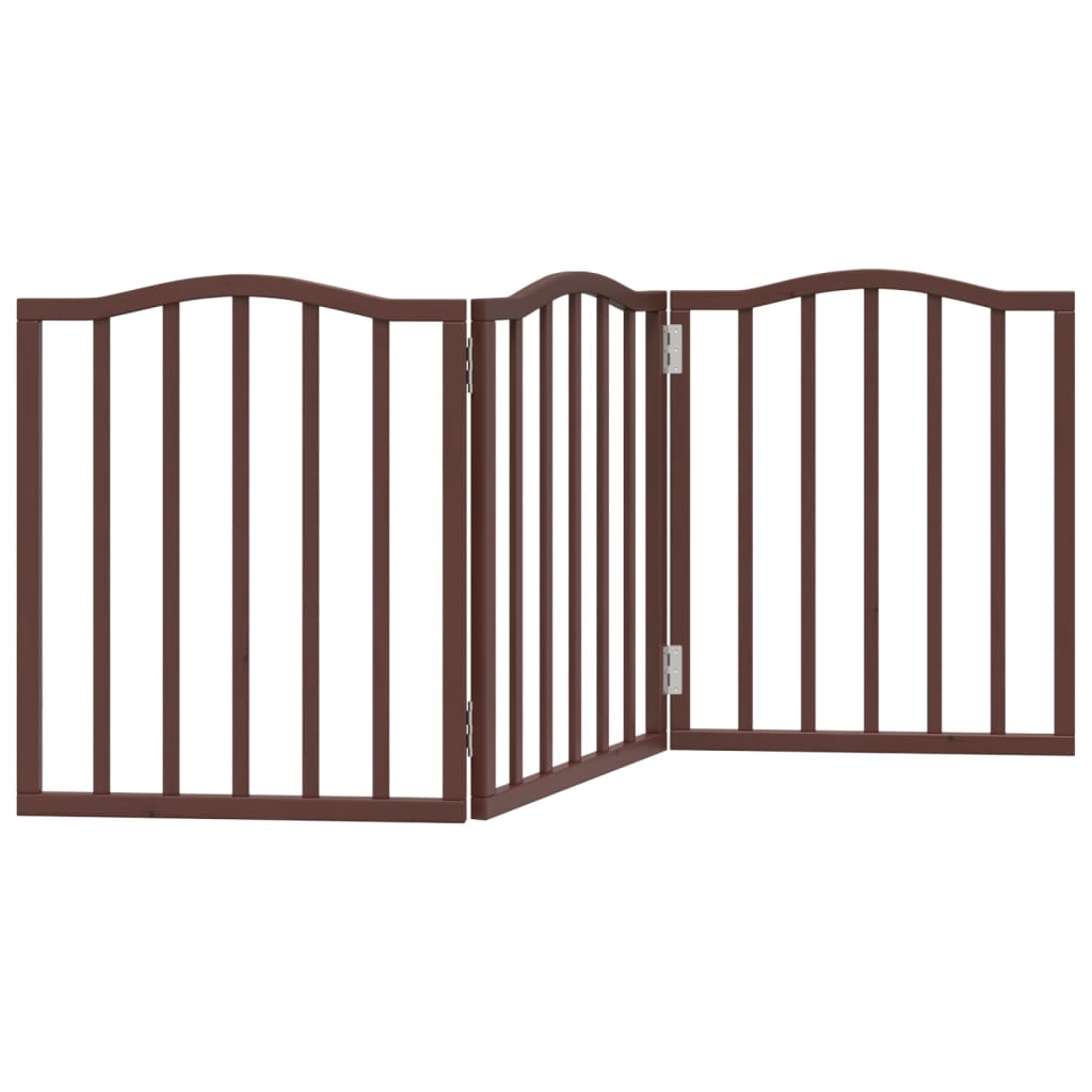 Barna nyárfa 3 paneles összecsukható kutyakapu 150 cm - Image 2