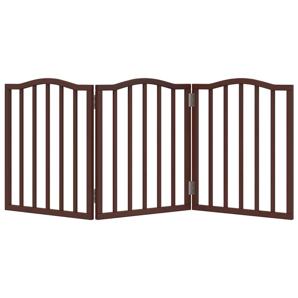Barna nyárfa 3 paneles összecsukható kutyakapu 150 cm - Image 4