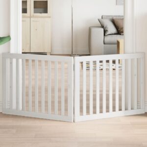 Fehér nyárfa 2 paneles összecsukható kutyakapu 160 cm