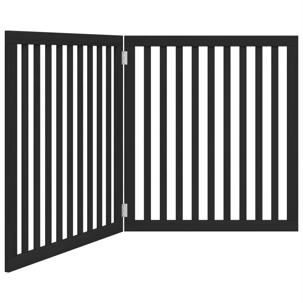 Fekete nyárfa 2 paneles összecsukható kutyakapu 160 cm - Image 2
