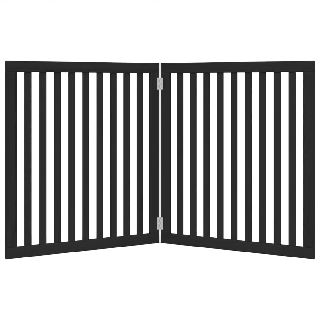 Fekete nyárfa 2 paneles összecsukható kutyakapu 160 cm - Image 4