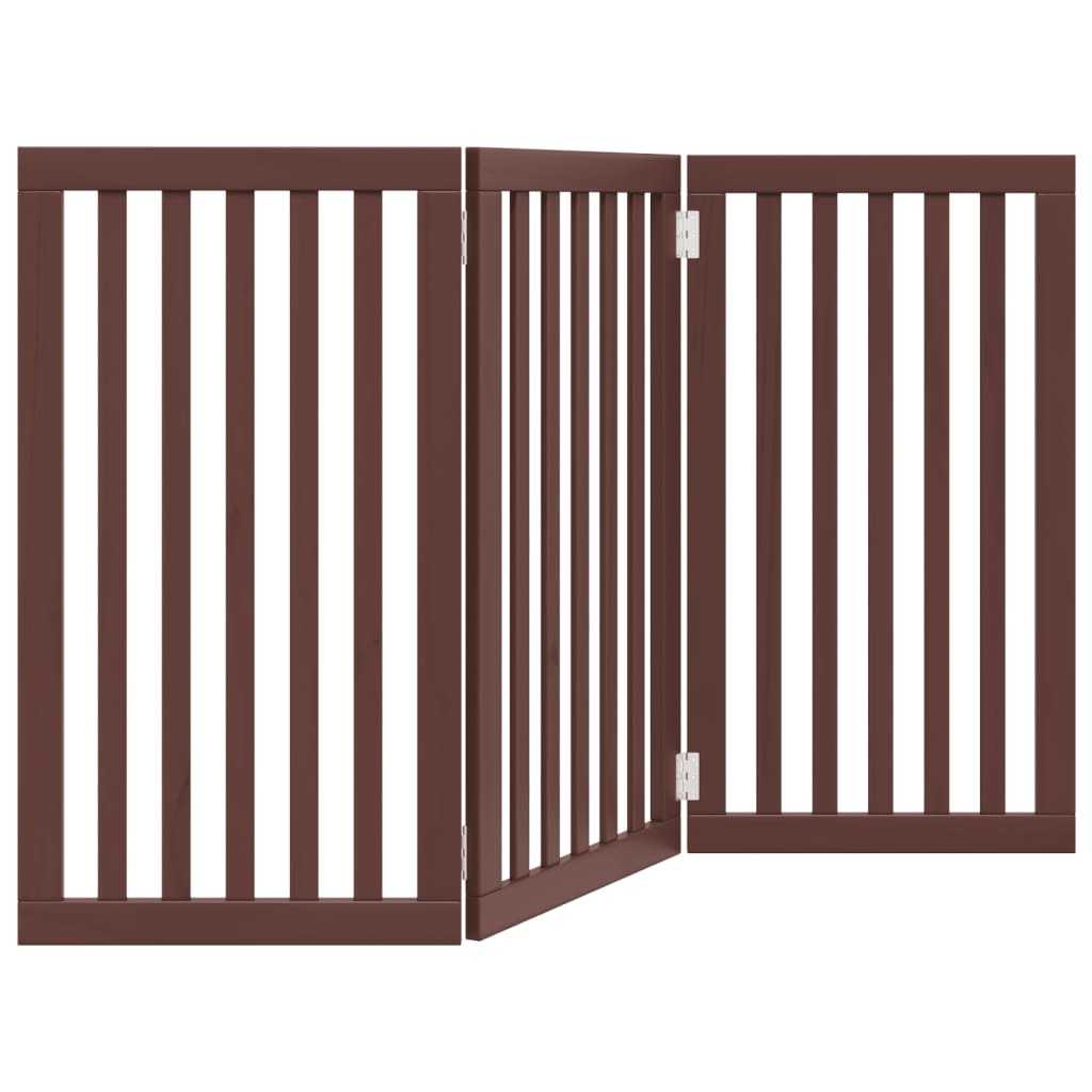 Barna nyárfa 3 paneles összecsukható kutyakapu 150 cm - Image 2