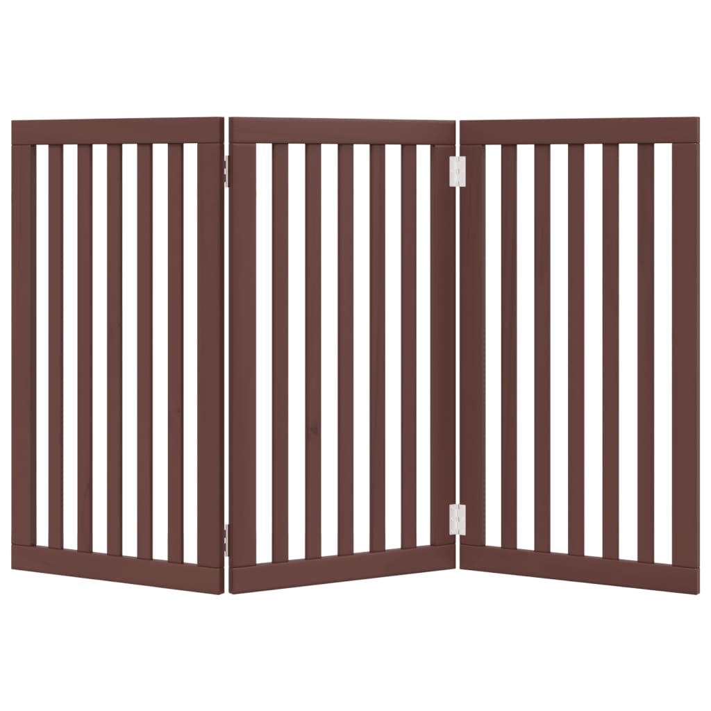 Barna nyárfa 3 paneles összecsukható kutyakapu 150 cm - Image 4