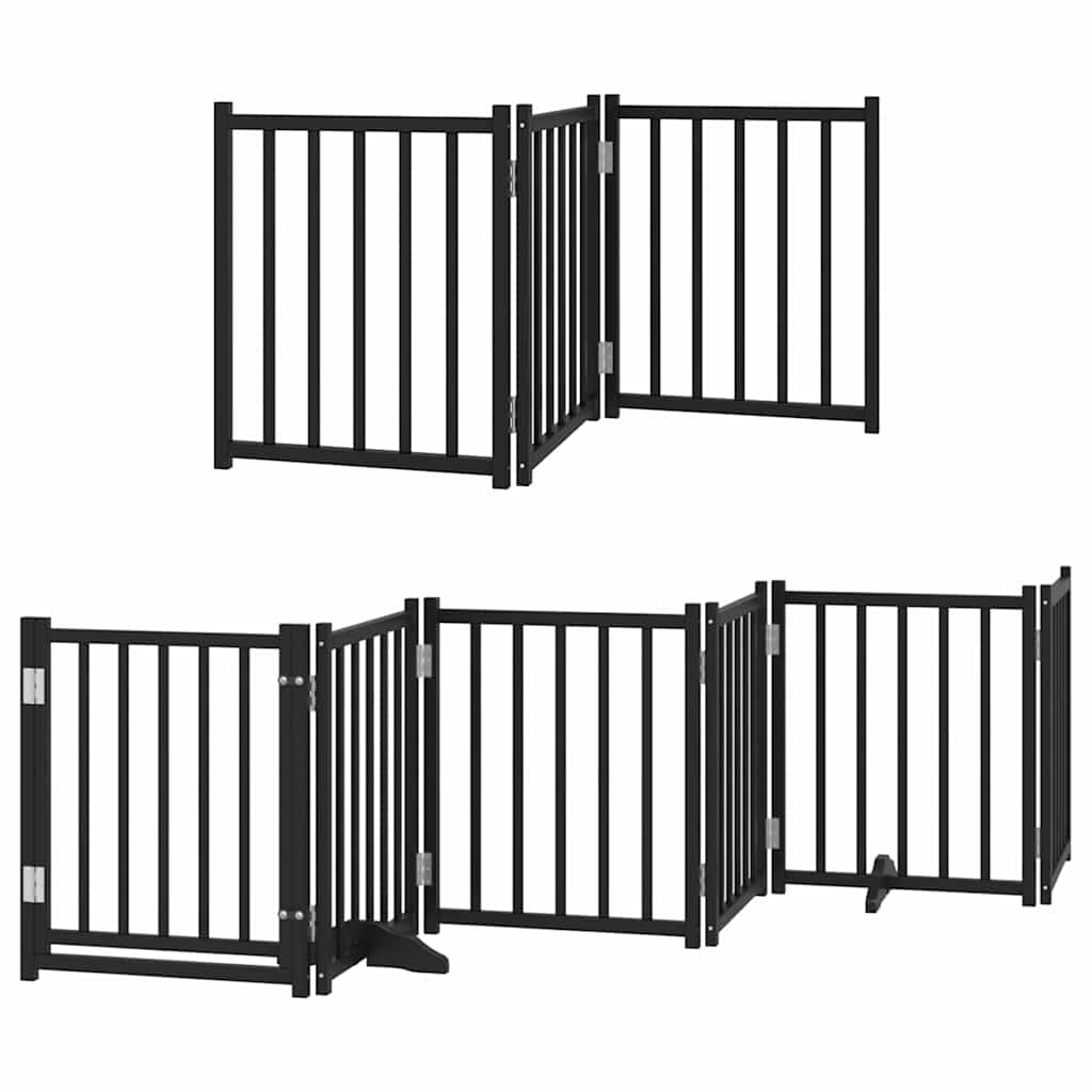 Fekete nyárfa 15 paneles összecsukható kutyakapu ajtóval 750 cm - Image 3