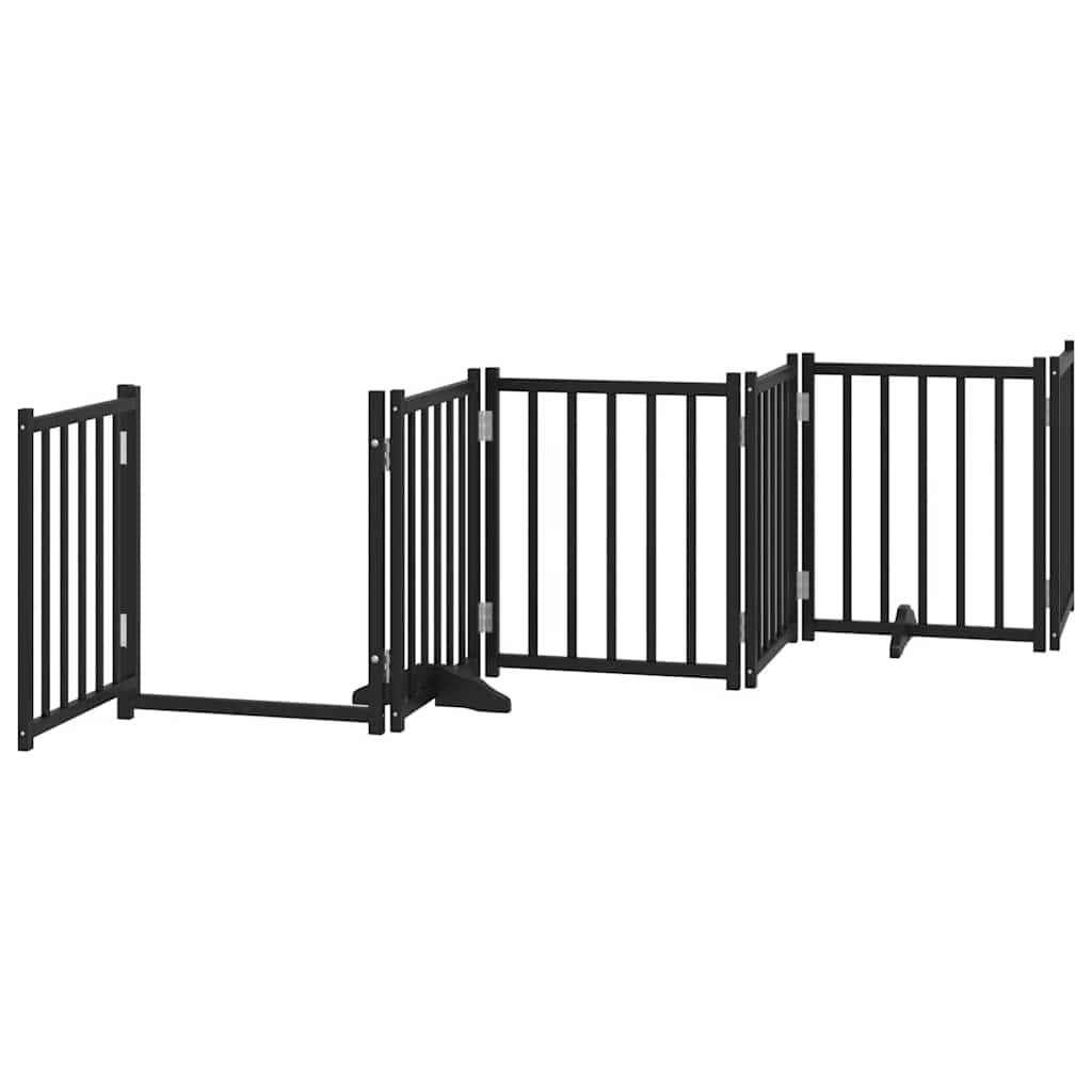 Fekete nyárfa 15 paneles összecsukható kutyakapu ajtóval 750 cm - Image 5