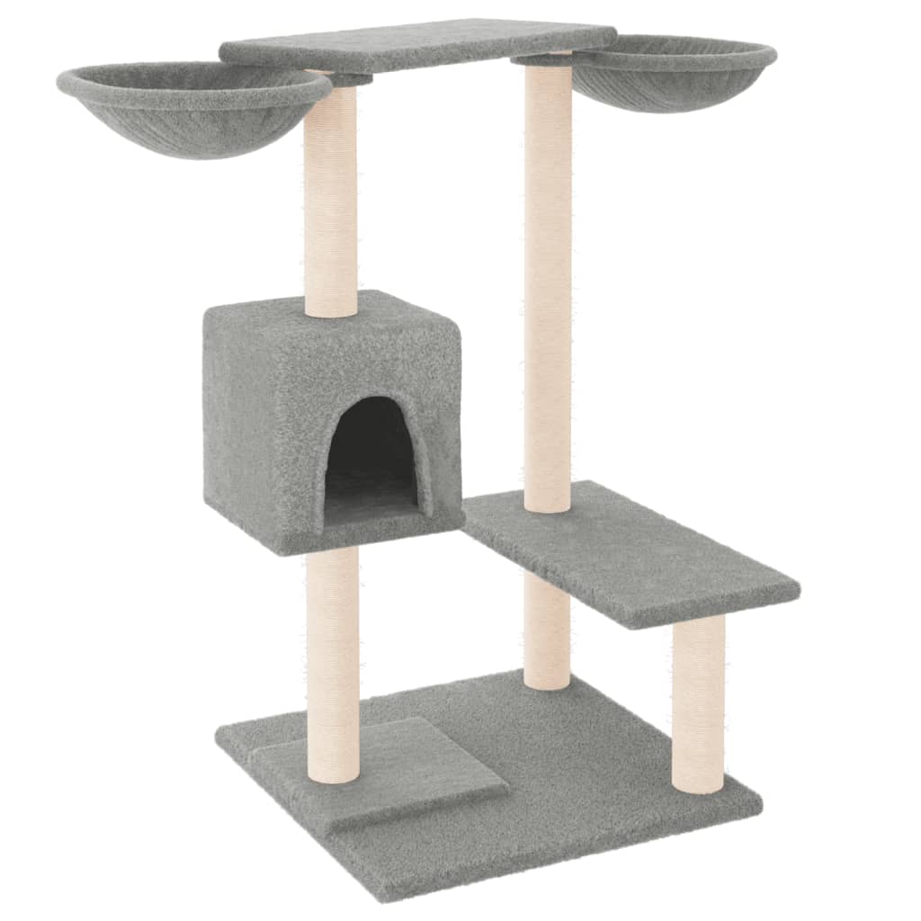 Világosszürke macskabútor kaparófákkal 82 cm - Image 2