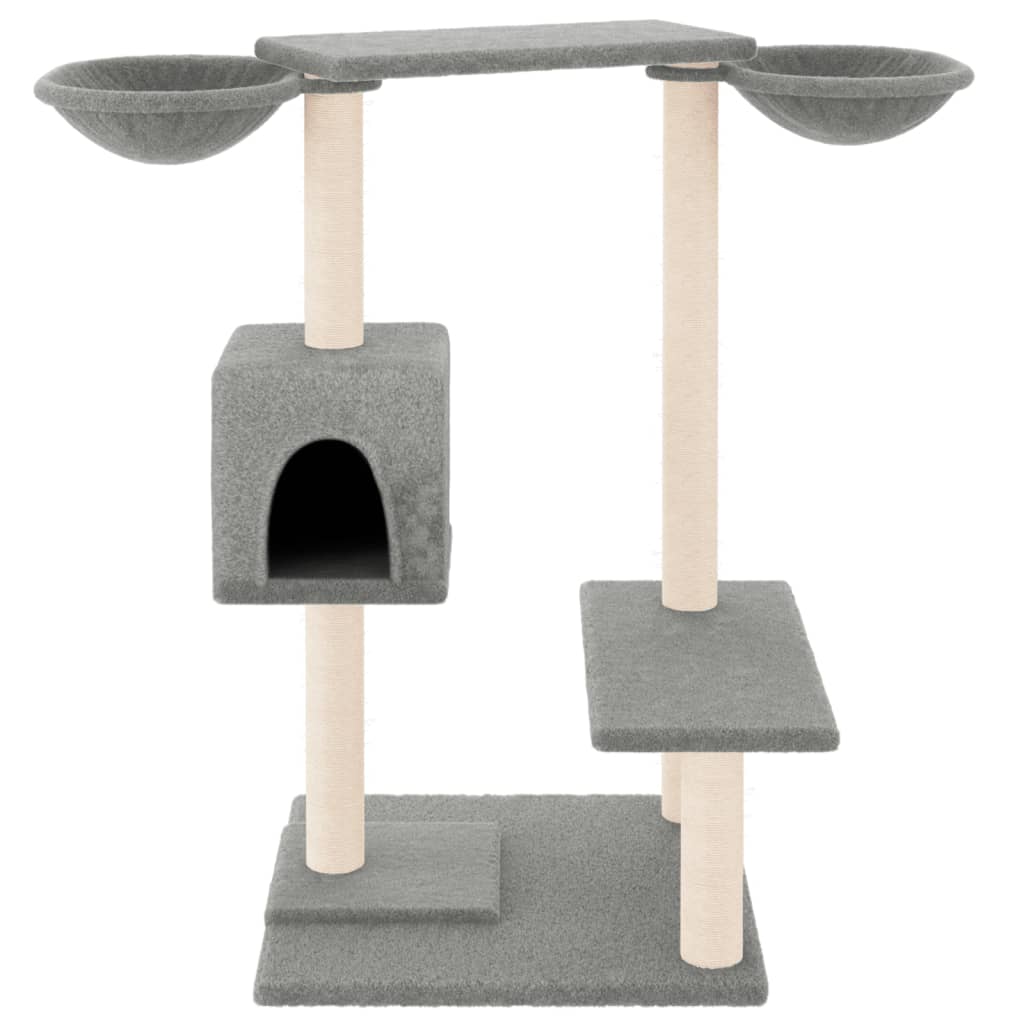 Világosszürke macskabútor kaparófákkal 82 cm - Image 3
