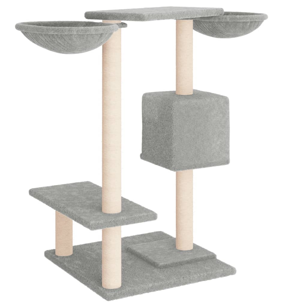 Világosszürke macskabútor kaparófákkal 82 cm - Image 4