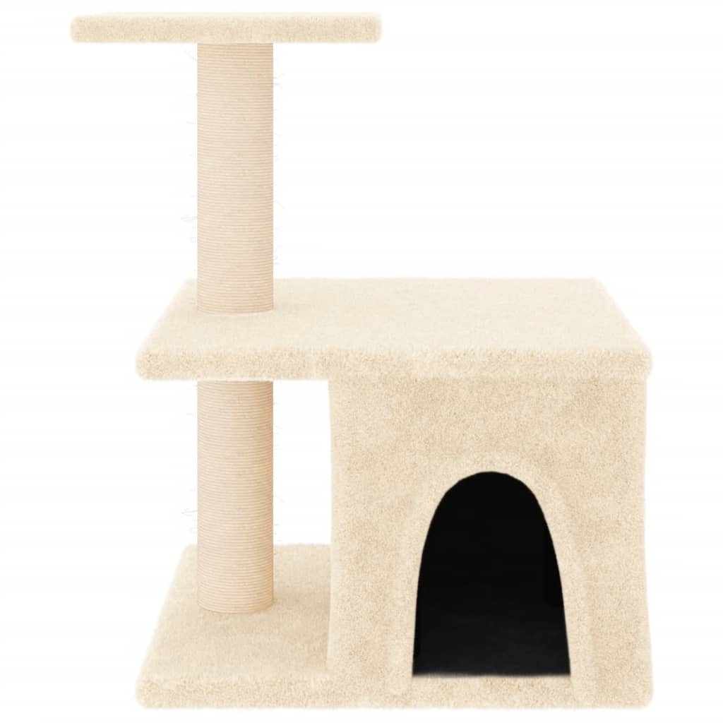 Krémszínű macskabútor szizál kaparófákkal 48 cm - Image 3