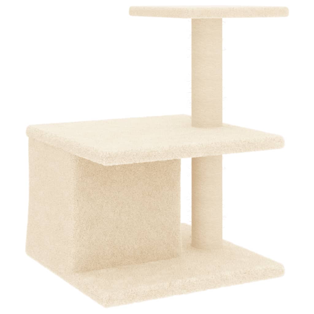 Krémszínű macskabútor szizál kaparófákkal 48 cm - Image 4