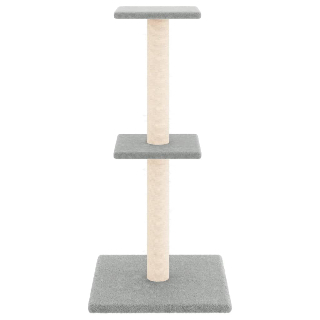 Világosszürke macskabútor szizál kaparófákkal 73 cm - Image 3