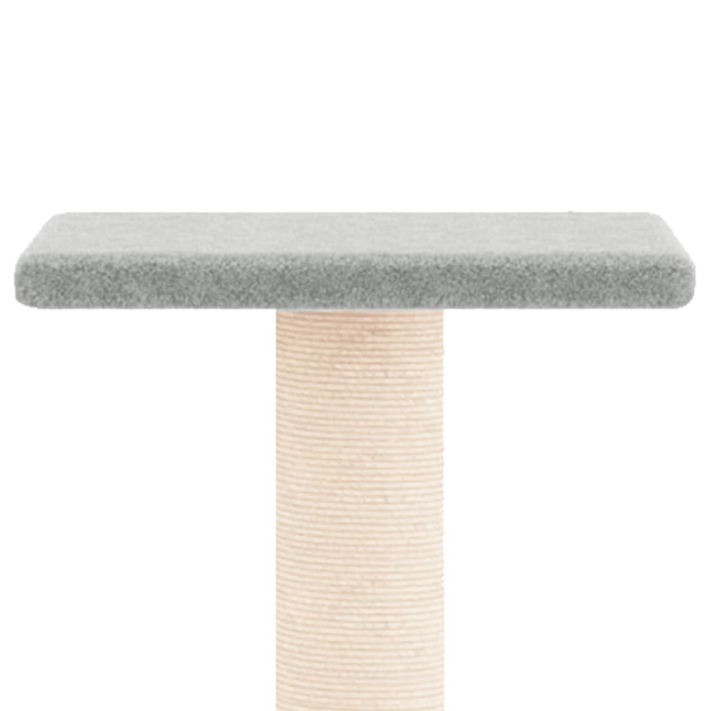 Világosszürke macskabútor szizál kaparófákkal 73 cm - Image 4