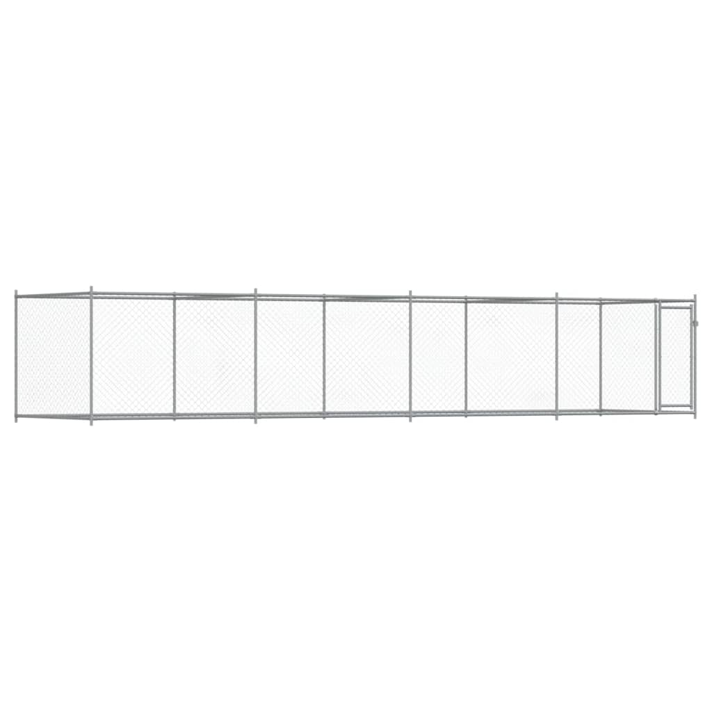 Szürke horganyzott acél kutyaketrec ajtóval 8 x 2 x 1,5 m - Image 2