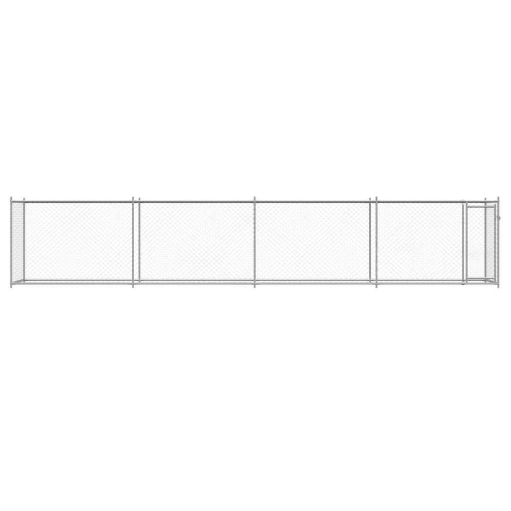 Szürke horganyzott acél kutyaketrec ajtóval 8 x 2 x 1,5 m - Image 4