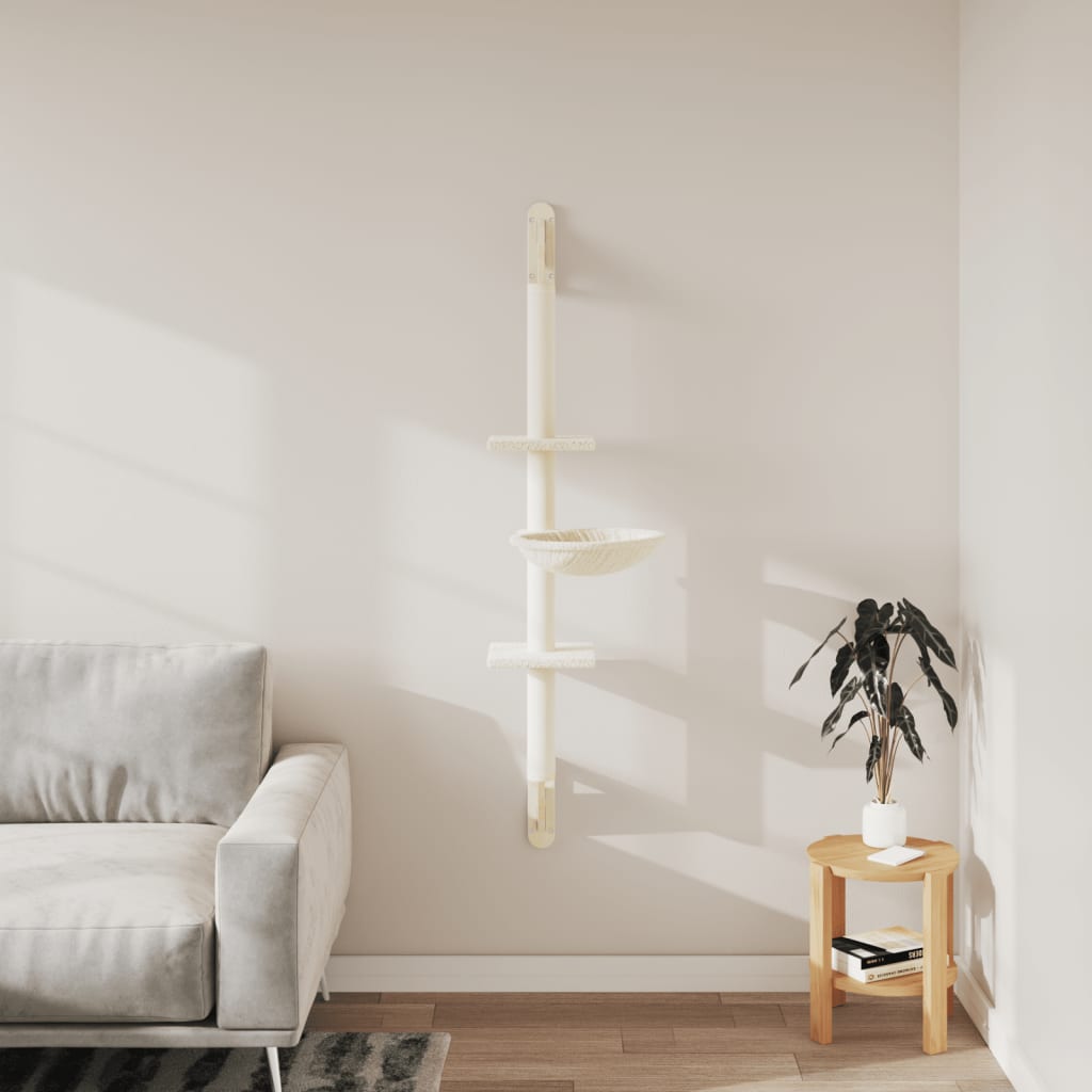 Krémszínű falra szerelhető kaparófa 142,5 cm - Image 3