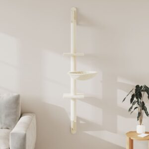 Krémszínű falra szerelhető kaparófa 142,5 cm