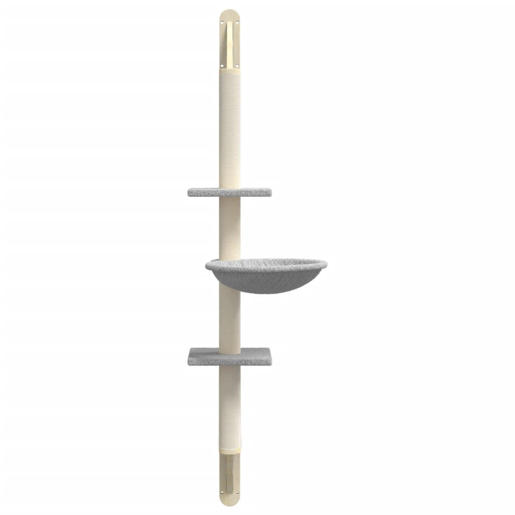Világosszürke falra szerelhető kaparófa 142,5 cm - Image 4