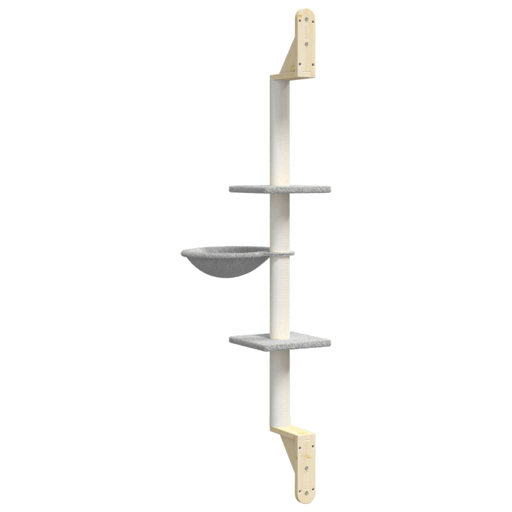 Világosszürke falra szerelhető kaparófa 142,5 cm - Image 5