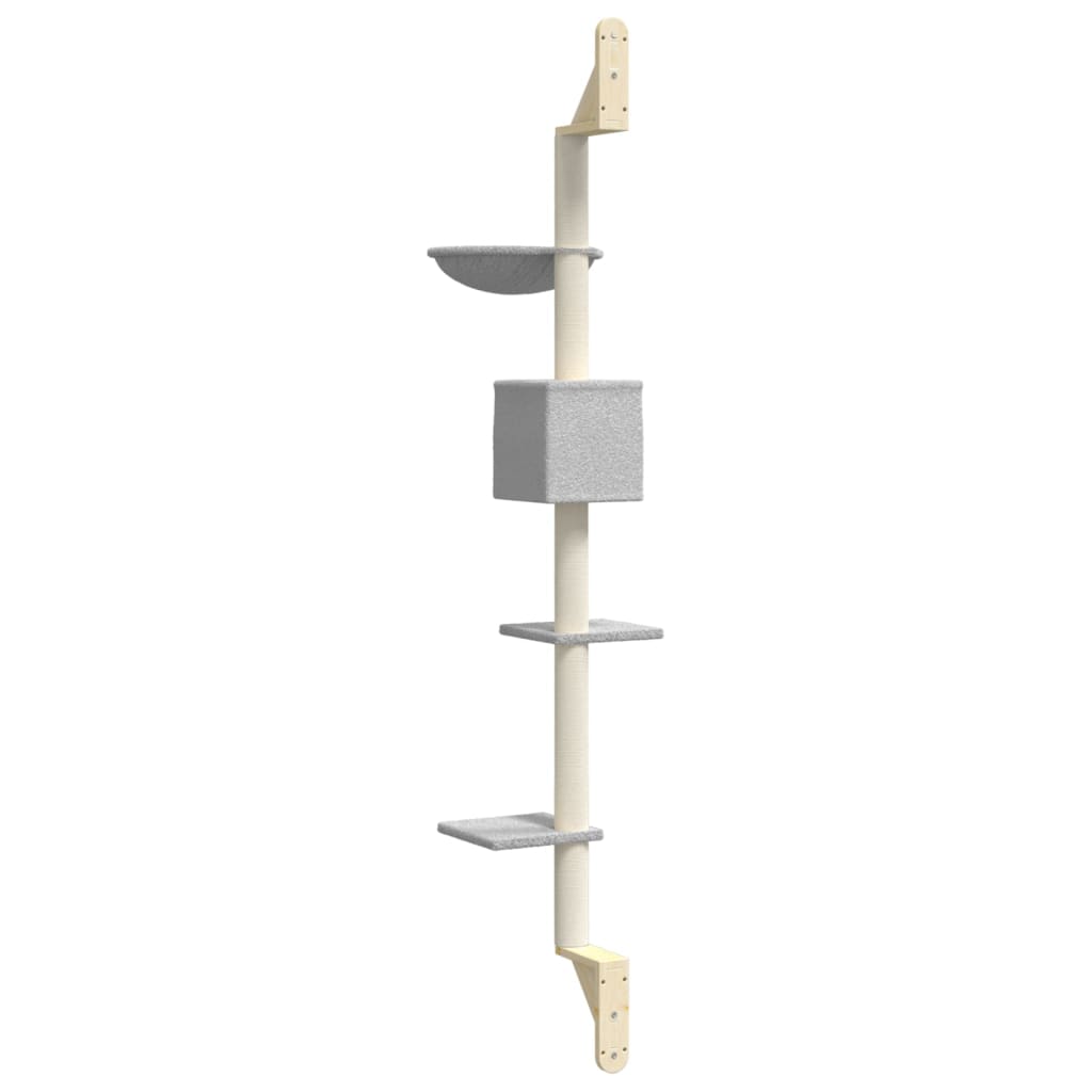 Világosszürke falra szerelhető kaparófa 187 cm - Image 5