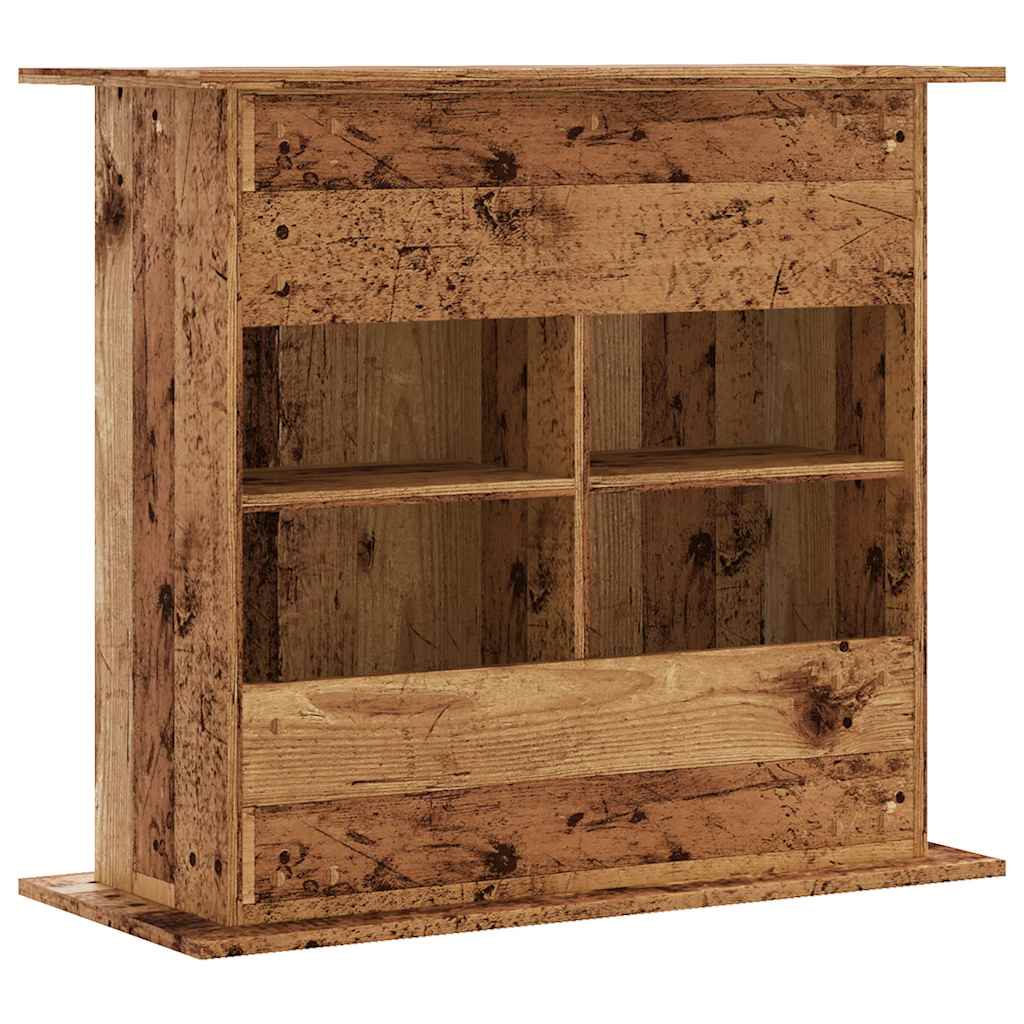 Antik fa színű szerelt fa akváriumállvány 81x36x73 cm - Image 4