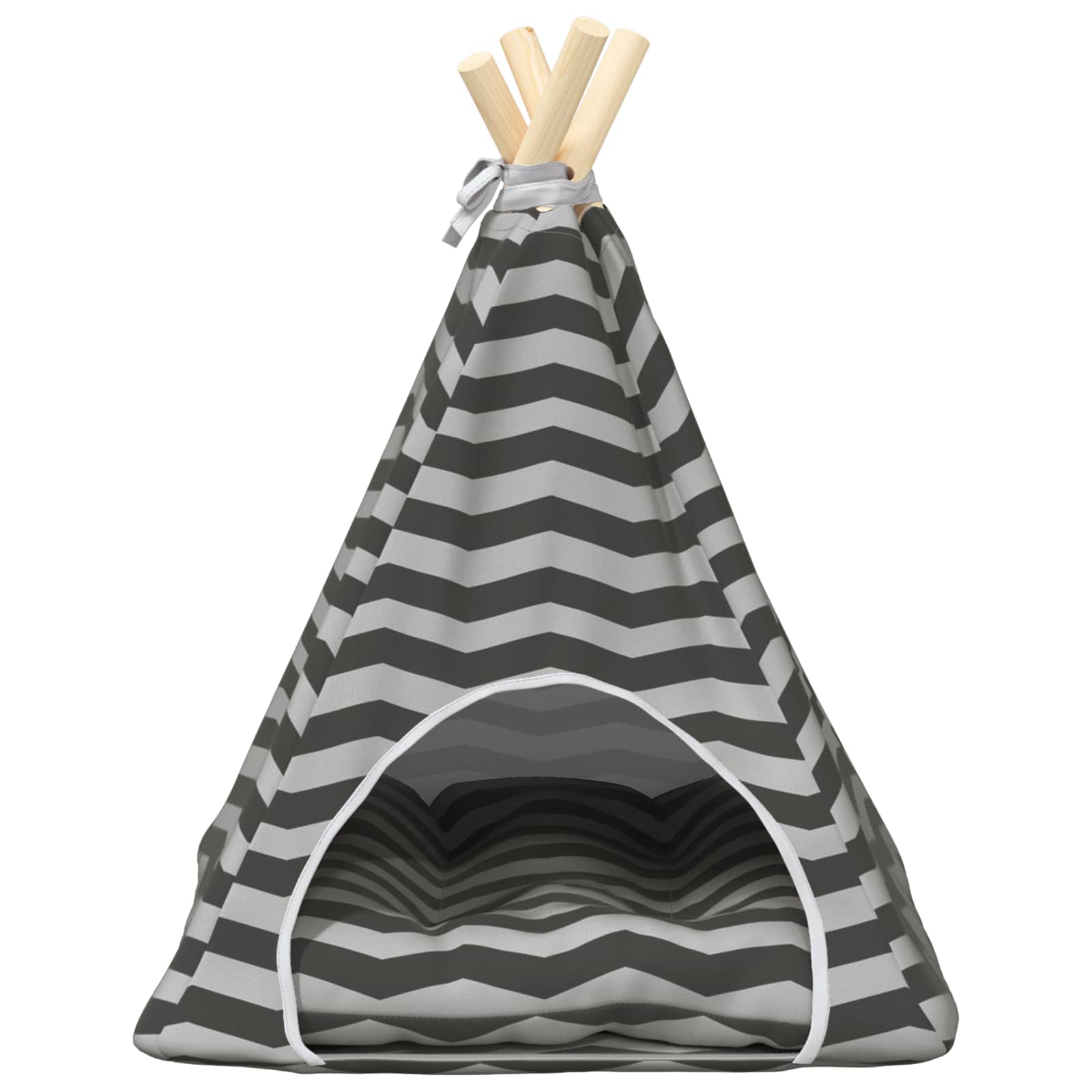 Kiskedvenc teepee párnával Fehér és Szürke 40 x 40 x 50 cm - Image 5